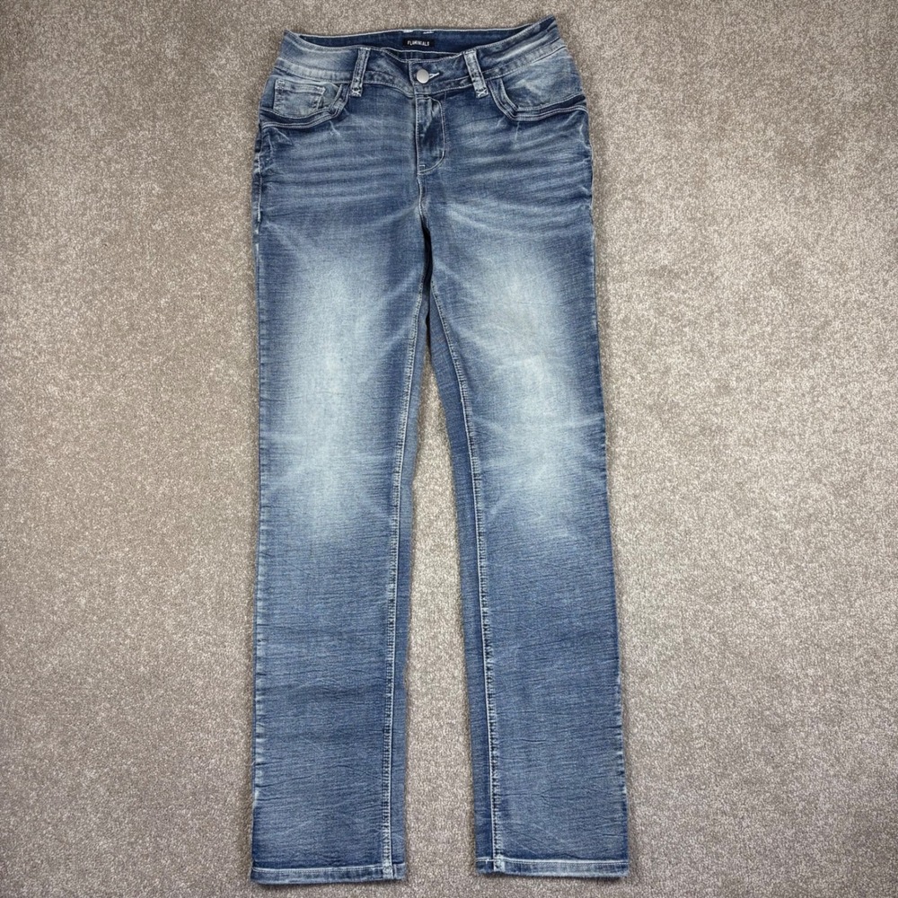 FLAMINGALS Medium Straight Leg Jeans Blue Medium Wash 28x30 Women's